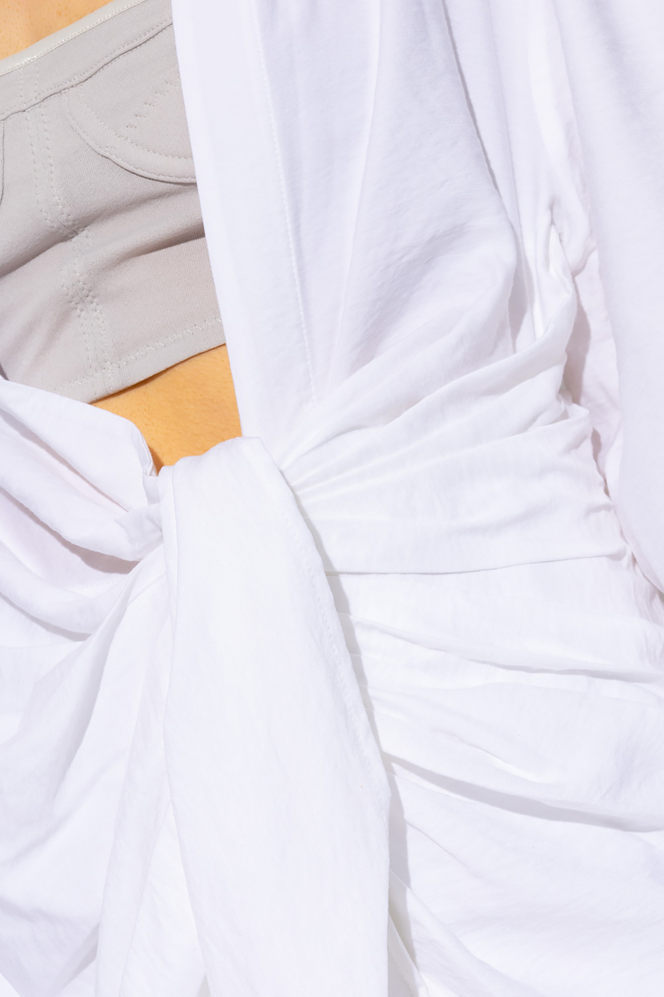 JACQUEMUS ロンクスリフリフトレス 24E251KN3562358 990 送料無料!】刺繍チュールスリーブロングドレス/チュール袖/刺繍